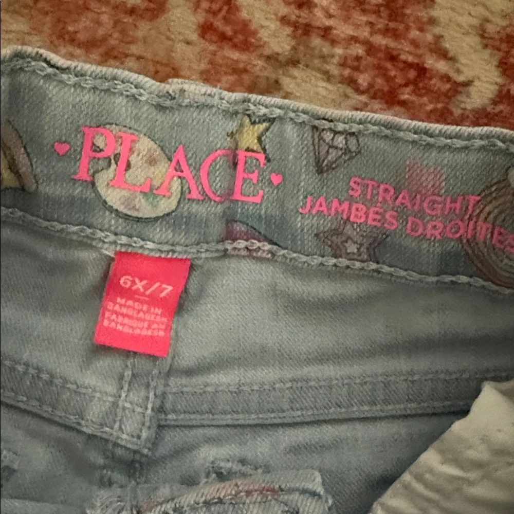 The Children's Place Printed Kid's Denim Jeans - Light Blue & Dark Blue